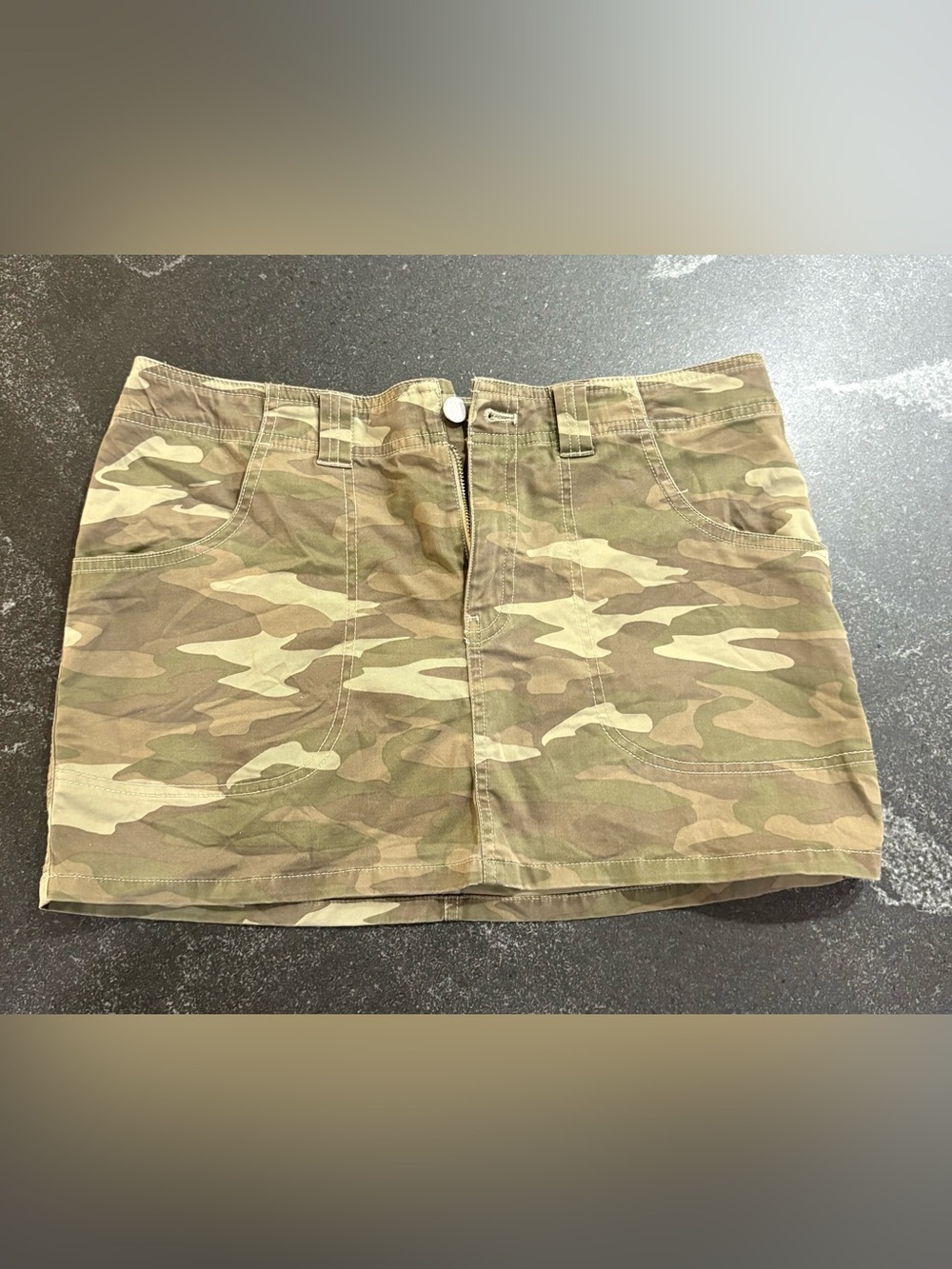 Abound Olive Green Camo Mini Skirt